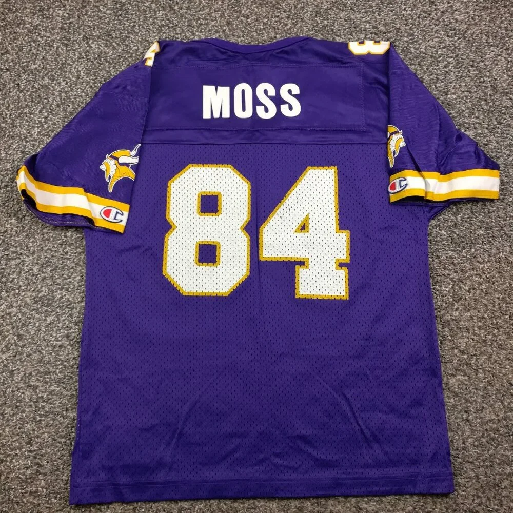Vintage Minnesota Vikings Randy Moss Jersey Champion Purple Youth Boys Large